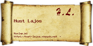 Hust Lajos névjegykártya
